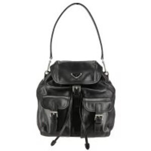 PRADA Soft calf leather shoulder bag Black